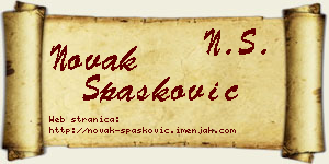 Novak Spasković vizit kartica
